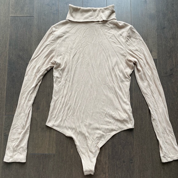 Revamped Tops - Beige turtleneck bodysuit